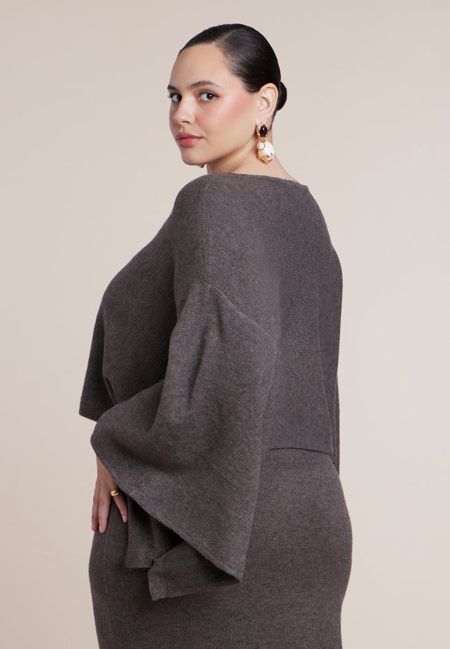 Draped Cropped Sweater image number 1
