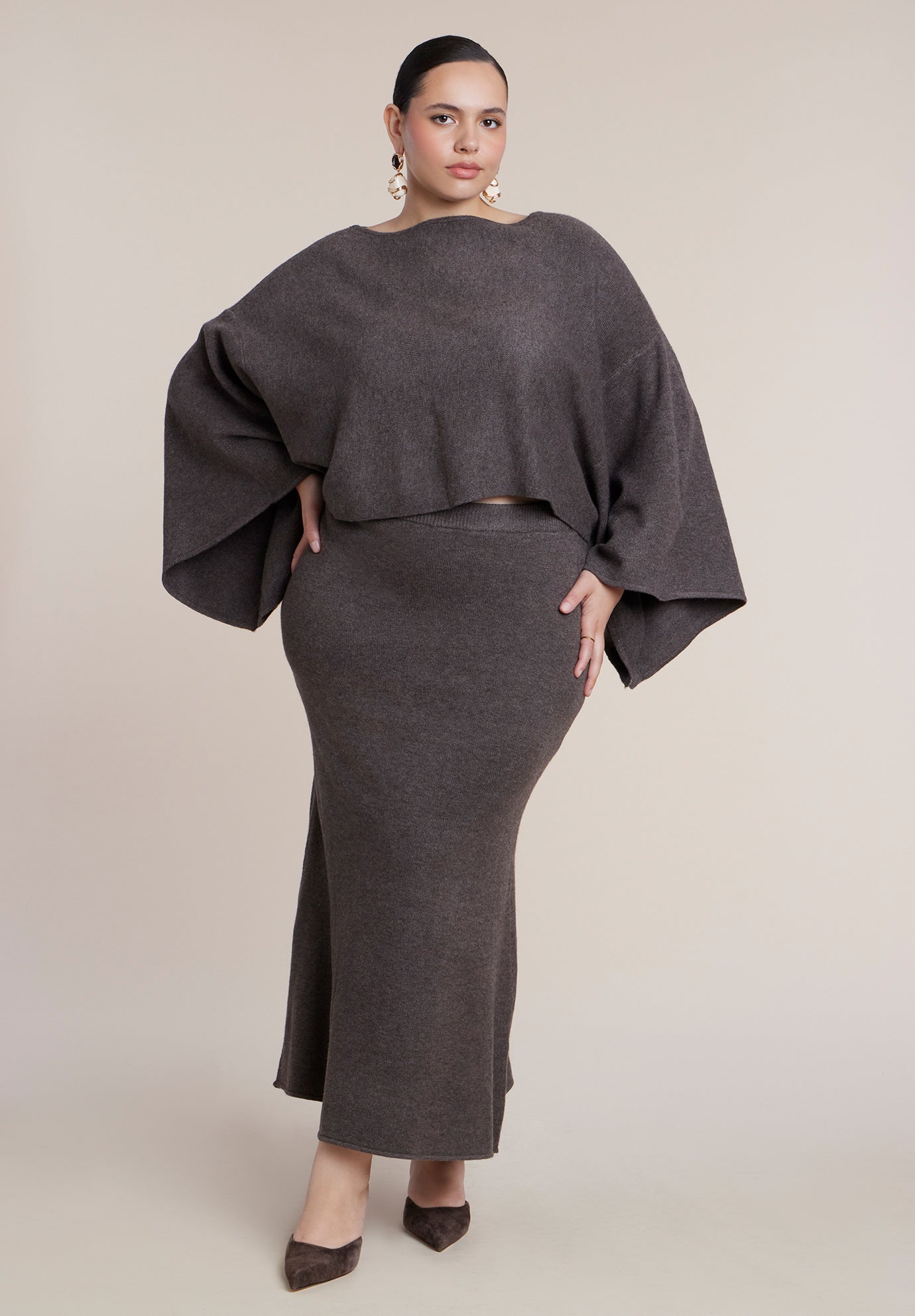 Draped Cropped Sweater image number 2