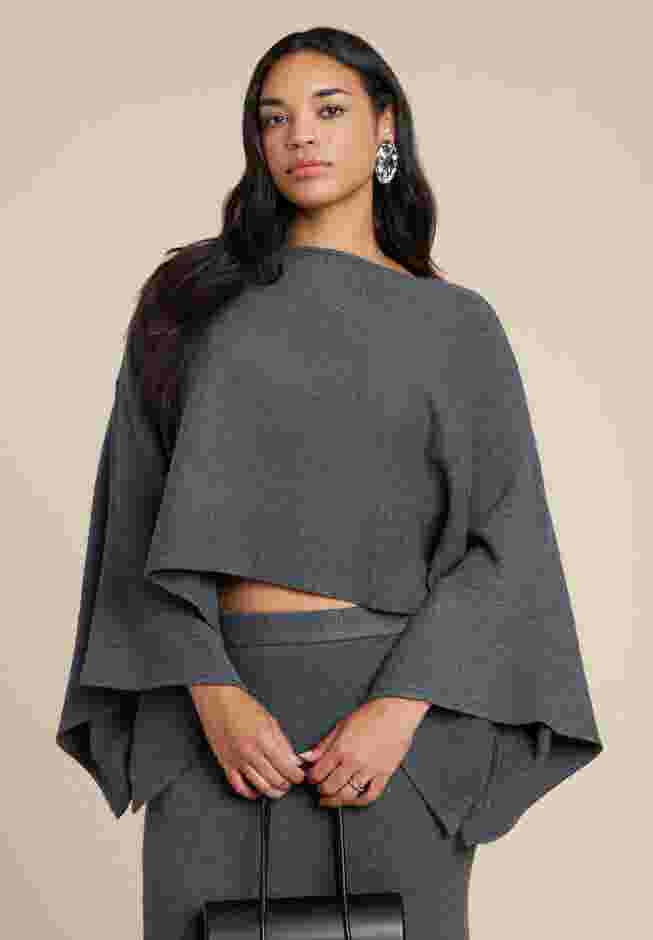 Draped Cropped Sweater image number 1