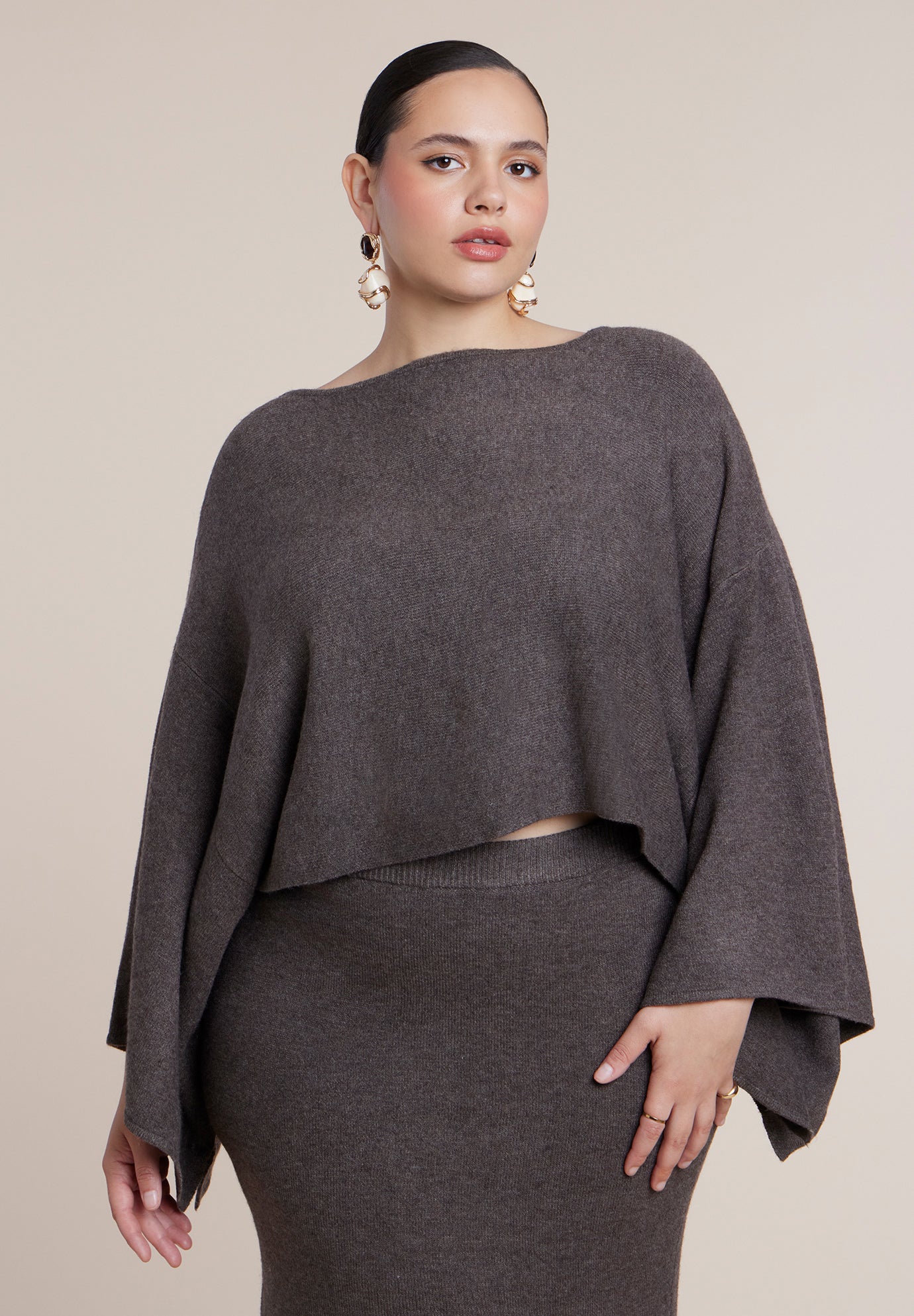 Draped Cropped Sweater image number 0