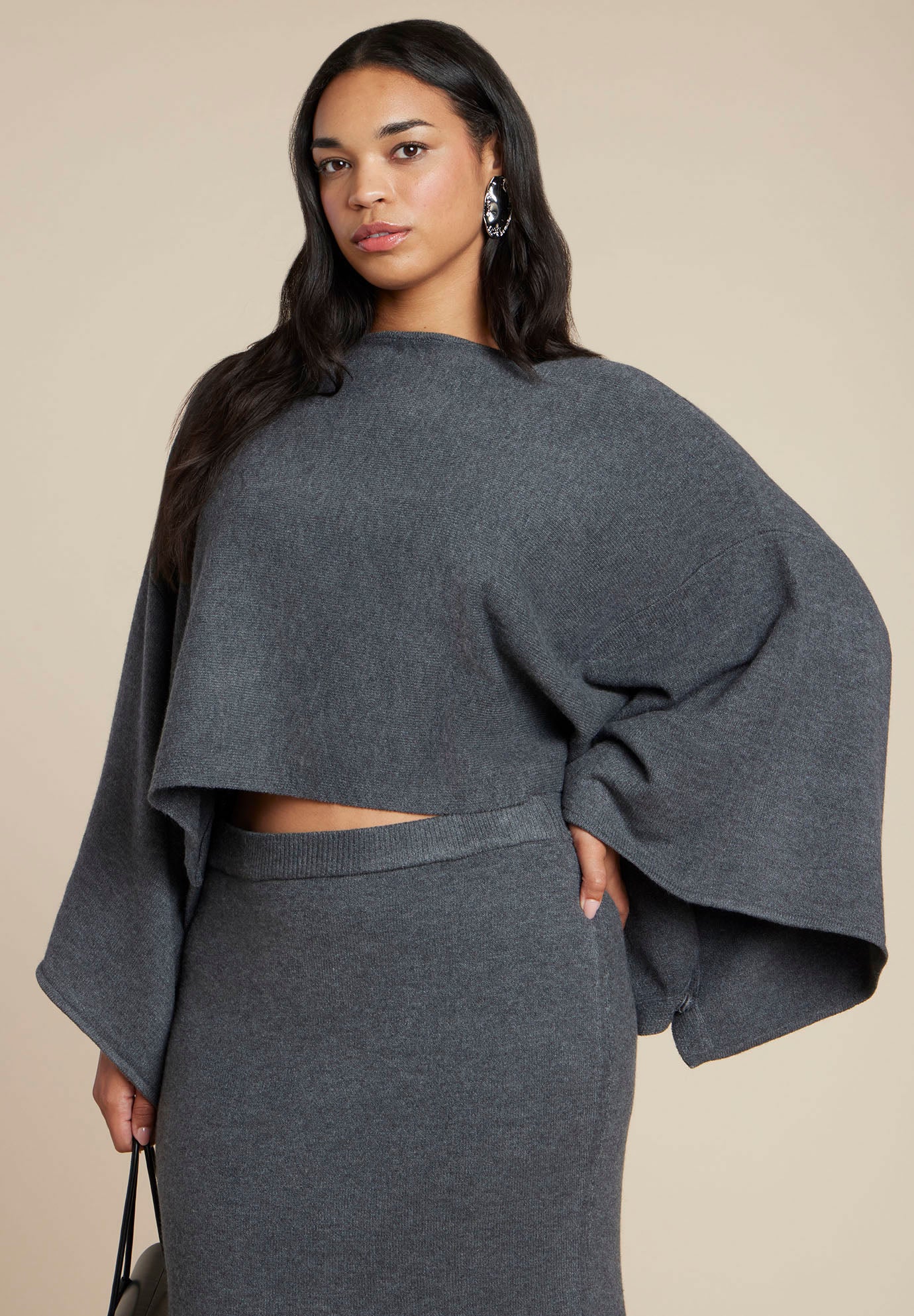 Draped Cropped Sweater image number 0
