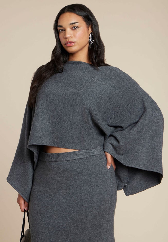 Draped Cropped Sweater image number 0