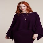 Draped Cropped Sweater image number null
