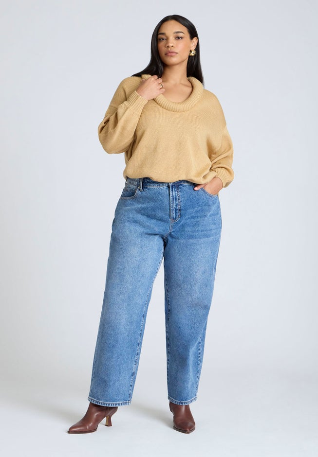 Round Neckline Slouchy Sweater image number 2