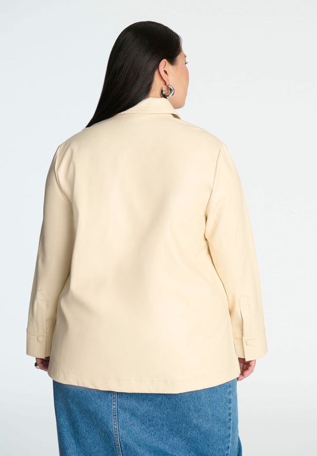 Faux Leather Shacket image number 1