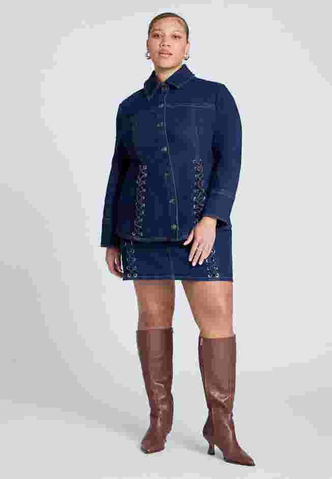 Laced Denim Mini Skirt image number 0