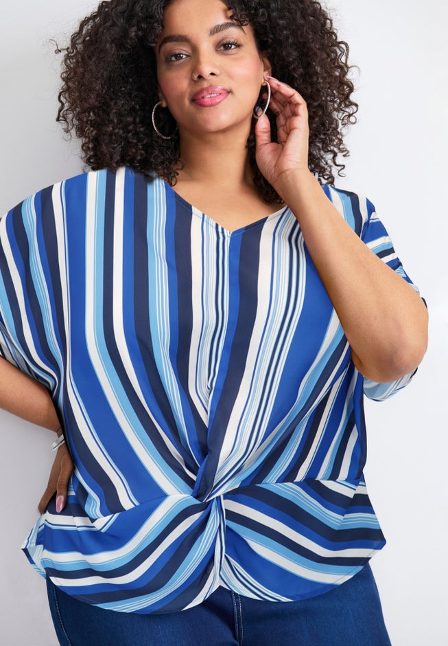 Knot Front Dolman Sleeve Blouse image number 3