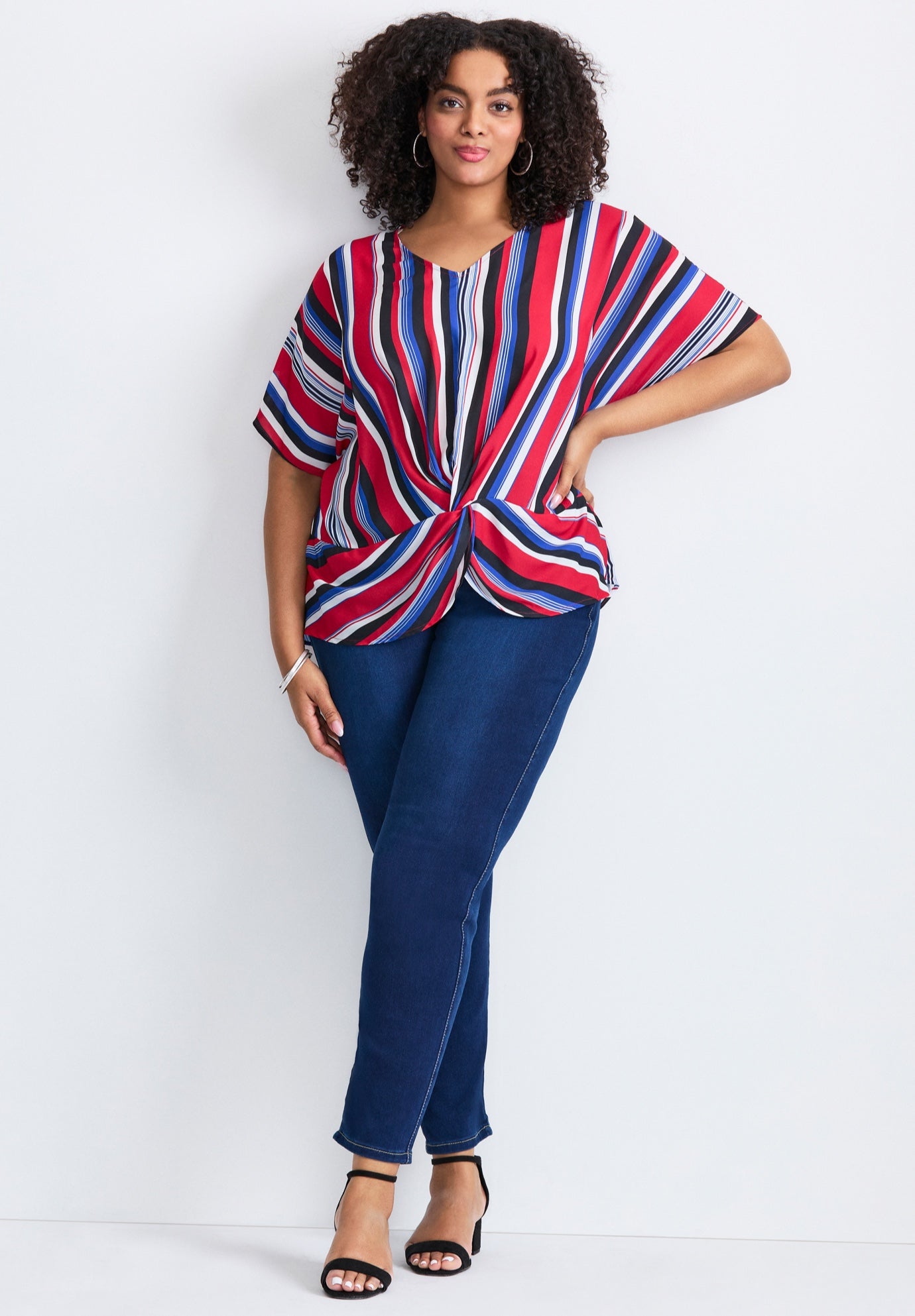 Knot Front Dolman Sleeve Blouse image number 0