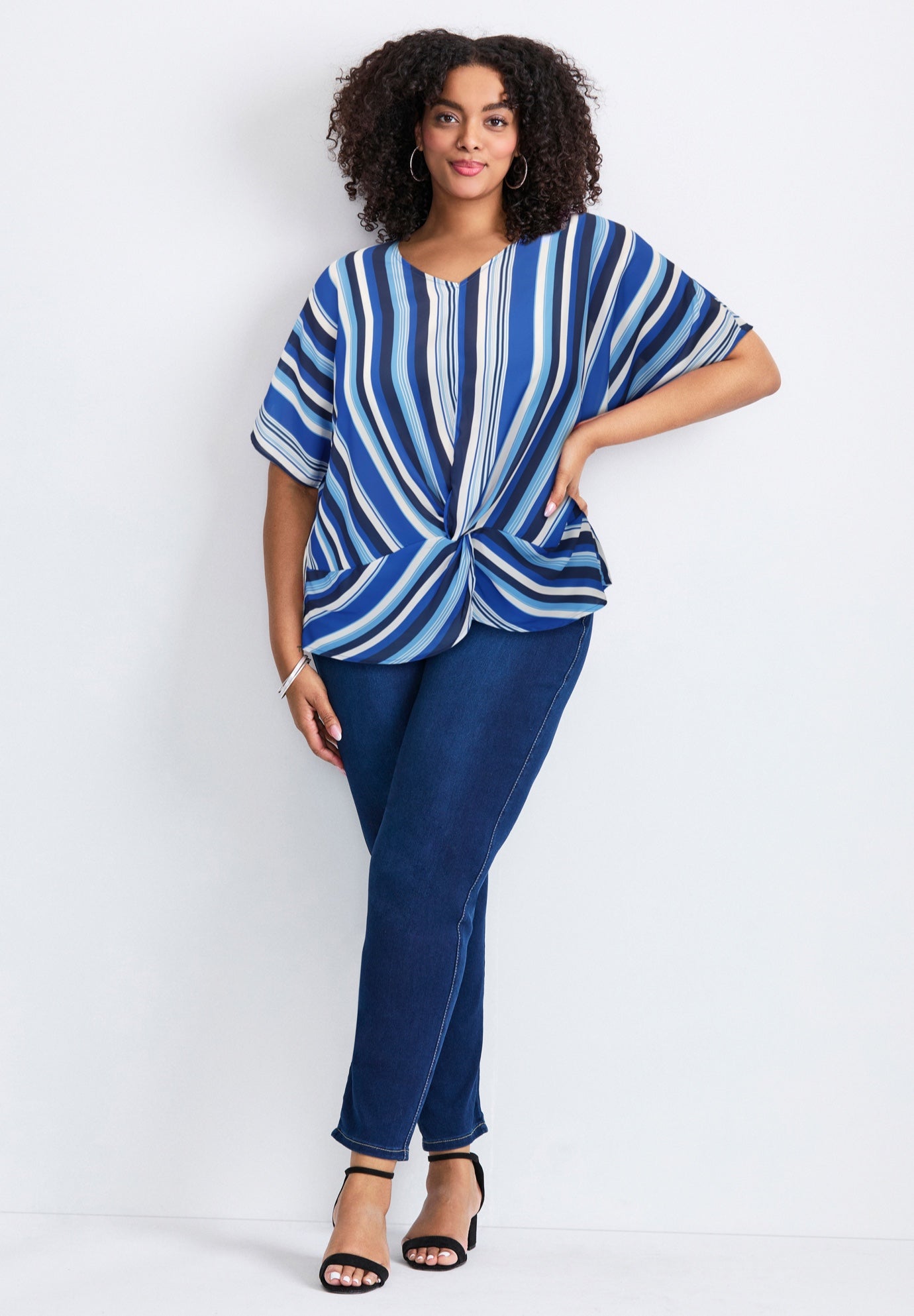 Knot Front Dolman Sleeve Blouse image number 0