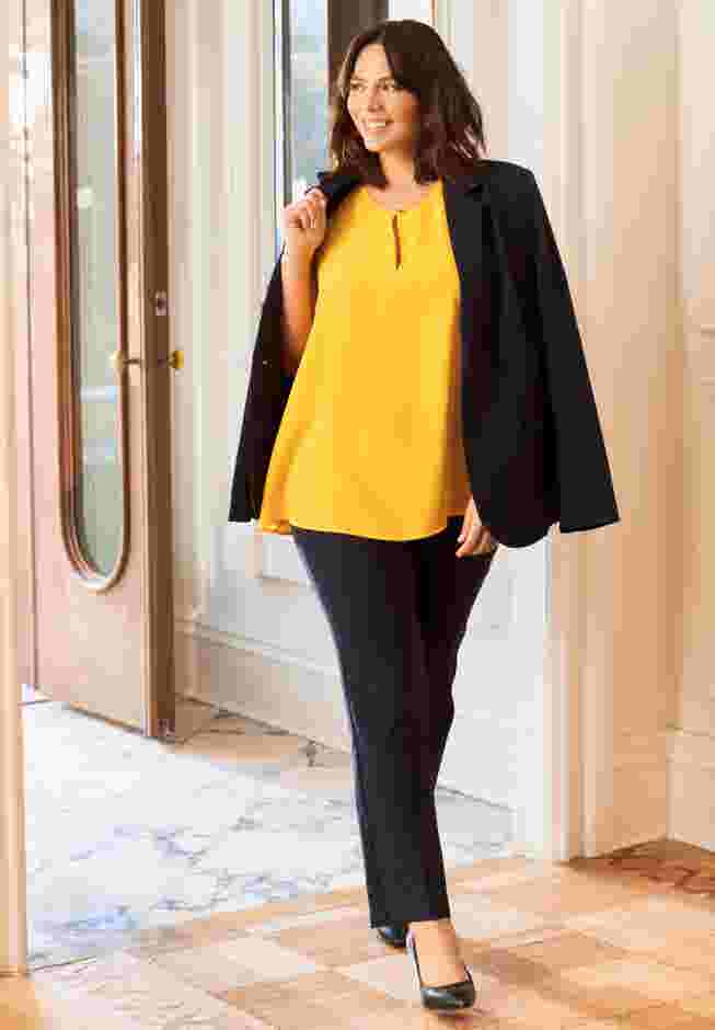 Flutter Sleeve Keyhole Blouse image number 5