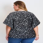 Flutter Sleeve Keyhole Blouse image number null