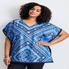 Crochet Trim Poncho Top image number null