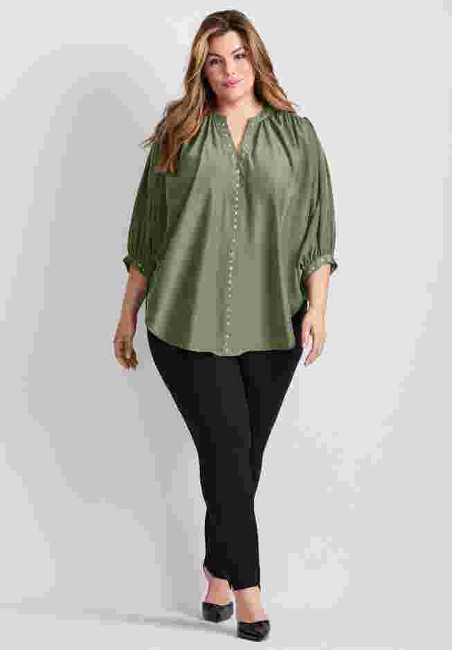 Studded Blouson Sleeve Blouse image number 0
