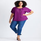 Keyhole Dolman Sleeve Blouse image number null