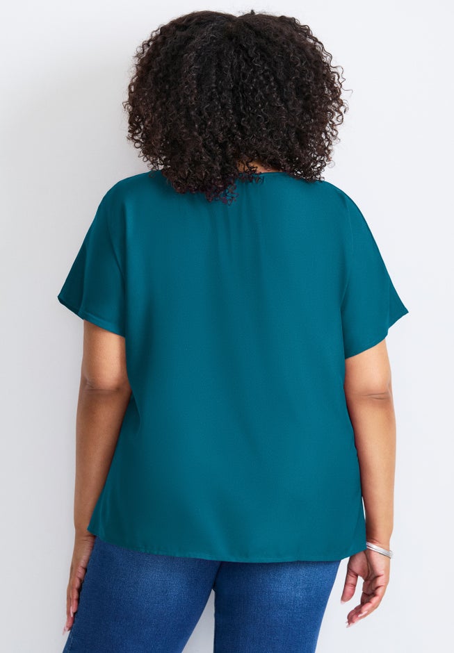Keyhole Dolman Sleeve Blouse image number 1