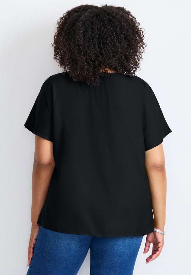 Keyhole Dolman Sleeve Blouse image number 1