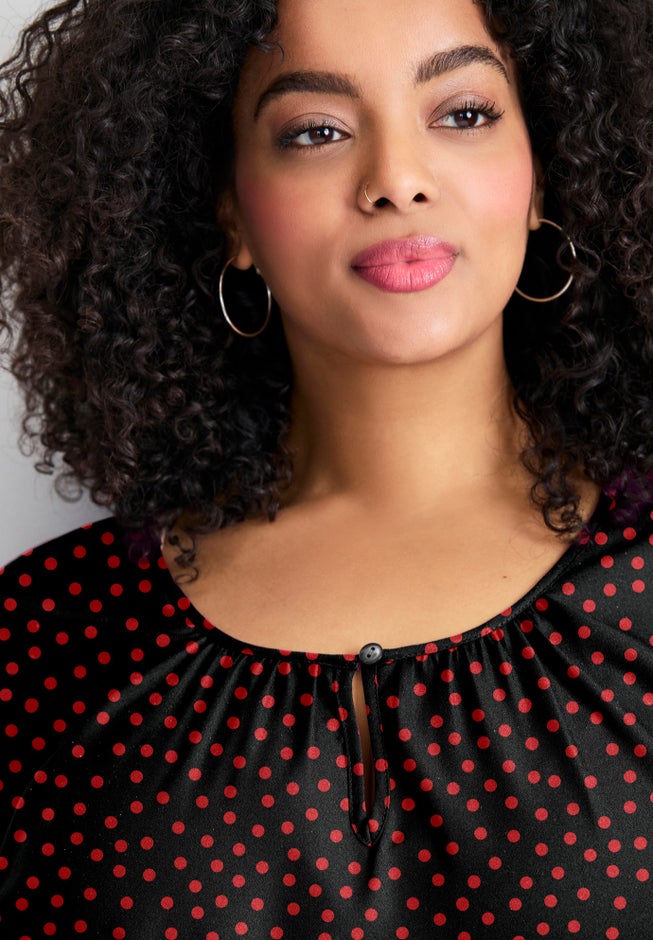 Keyhole Dolman Sleeve Blouse image number 3