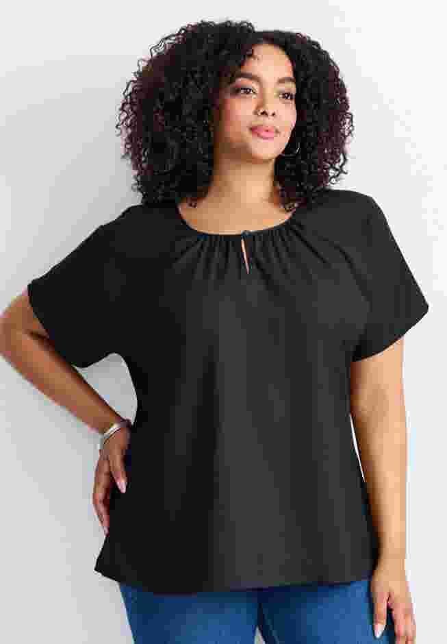 Keyhole Dolman Sleeve Blouse image number 0