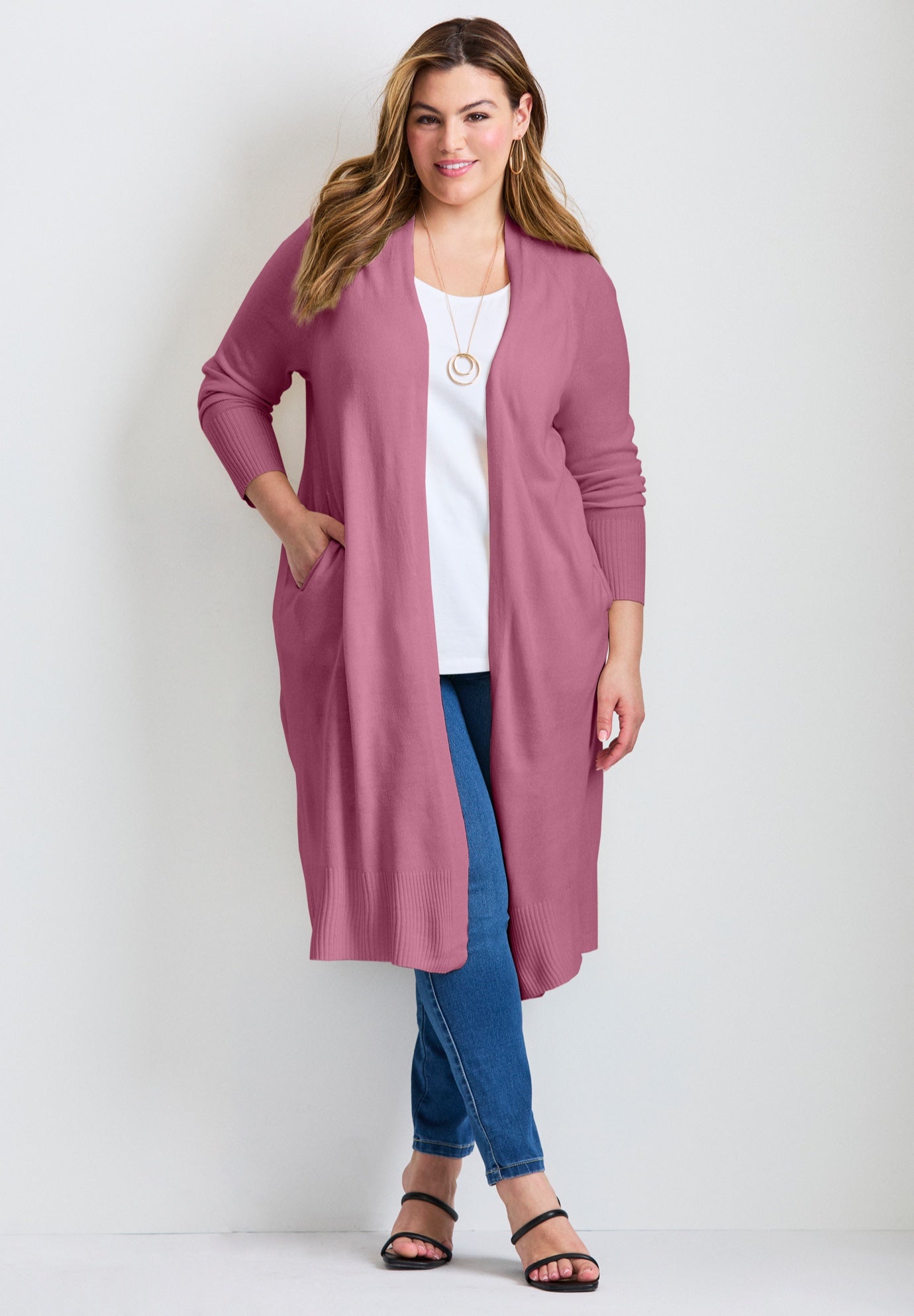 Raglan Sleeve Duster Cardigan image number 0