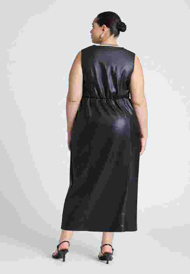 Faux Leather Vest Dress image number 1