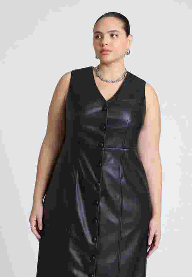Faux Leather Vest Dress image number 2