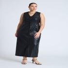 Faux Leather Vest Dress image number null