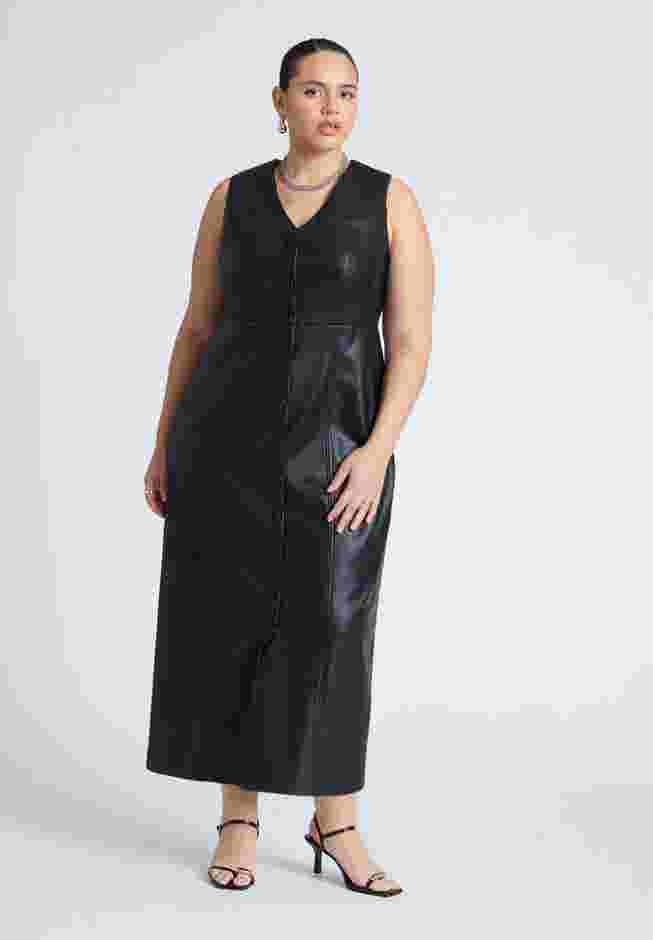 Faux Leather Vest Dress image number 0