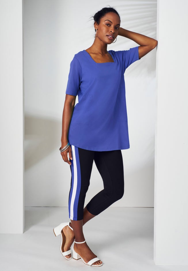 Everyday Stretch Cotton Capri Legging image number 3