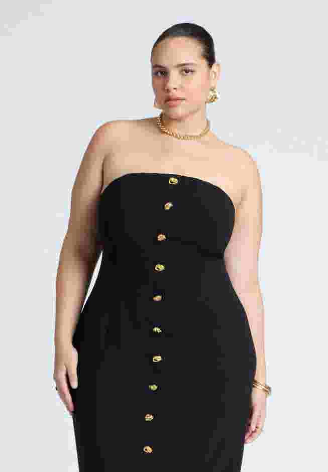 Tube Maxi Dress With Buttons image number 2