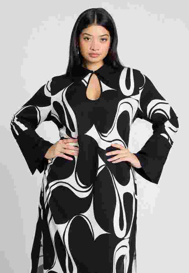 Printed Collared Maxi Dress image number 2