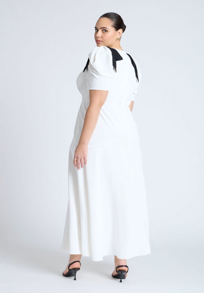 Flowy Bow Detail Maxi Dress image number null