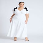 Flowy Bow Detail Maxi Dress image number null