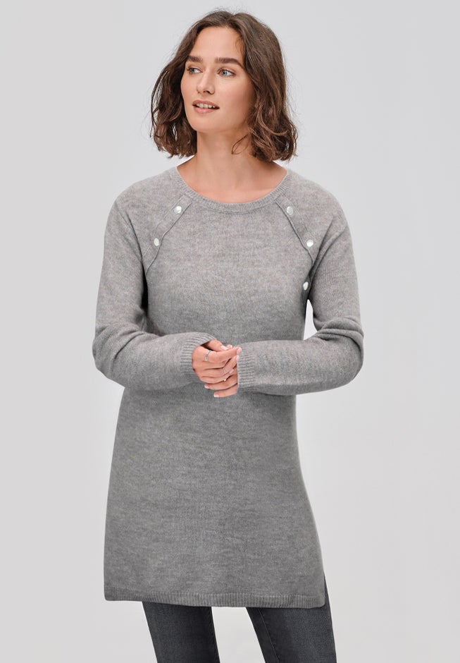Button-Trim Sweater Tunic image number 0
