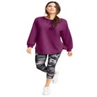 French Terry Blouson Sleeve Sweatshirt Tunic image number null