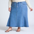 Trumpet Denim Maxi Skirt  image number null