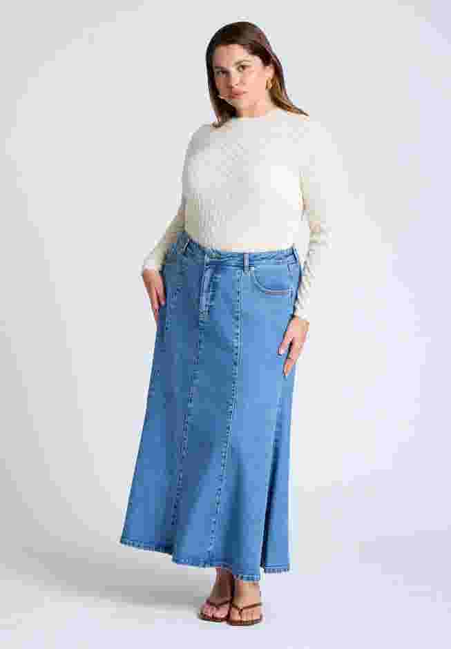 Trumpet Denim Maxi Skirt  image number 0