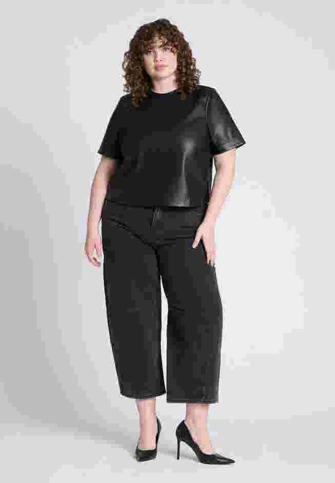 Boxy Faux Leather Top image number 2