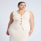 Cinched Waist Sweater Vest image number null
