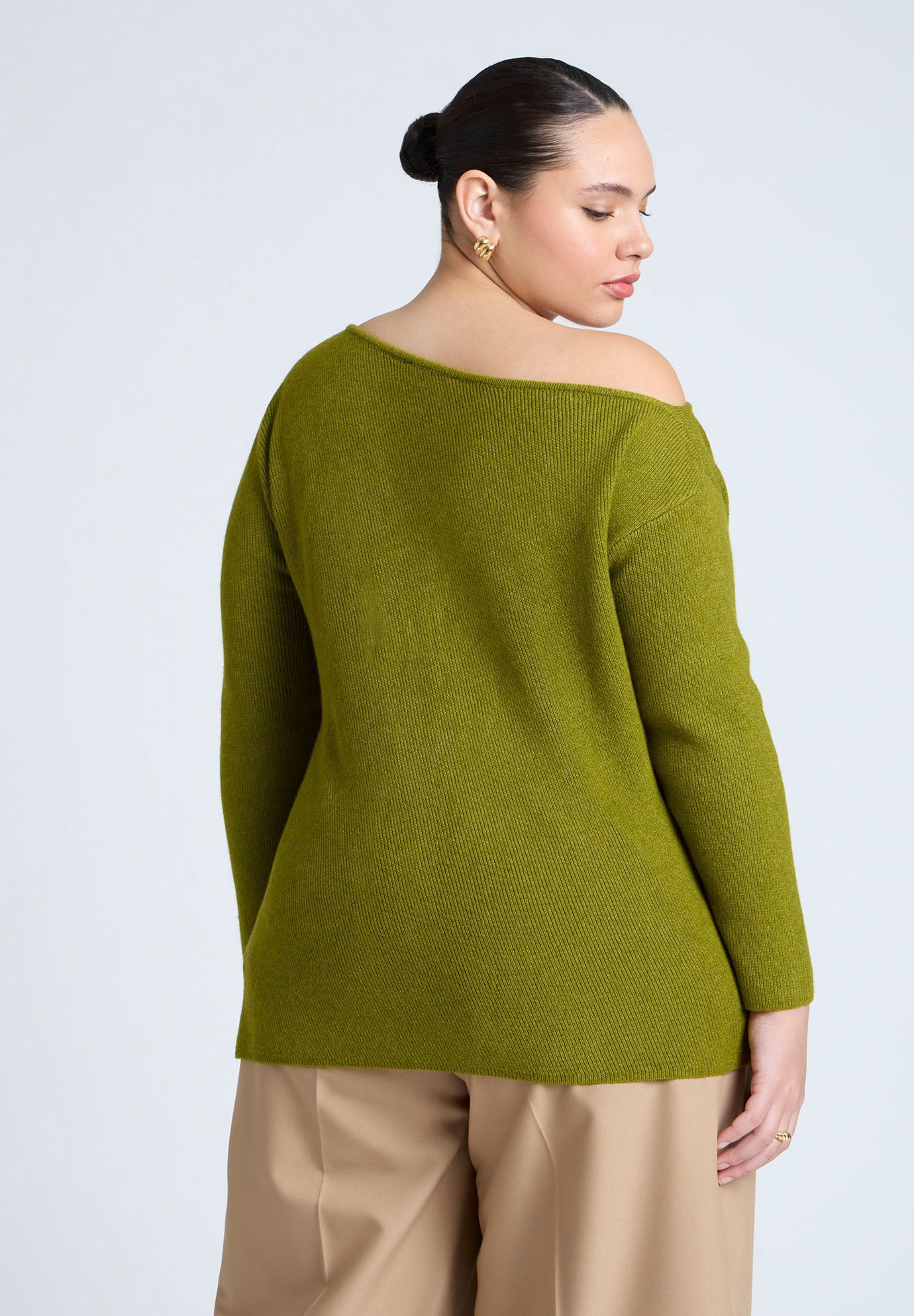 Asym Sweater With Hardware Detail image number 1
