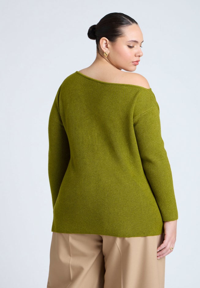 Asym Sweater With Hardware Detail image number 1