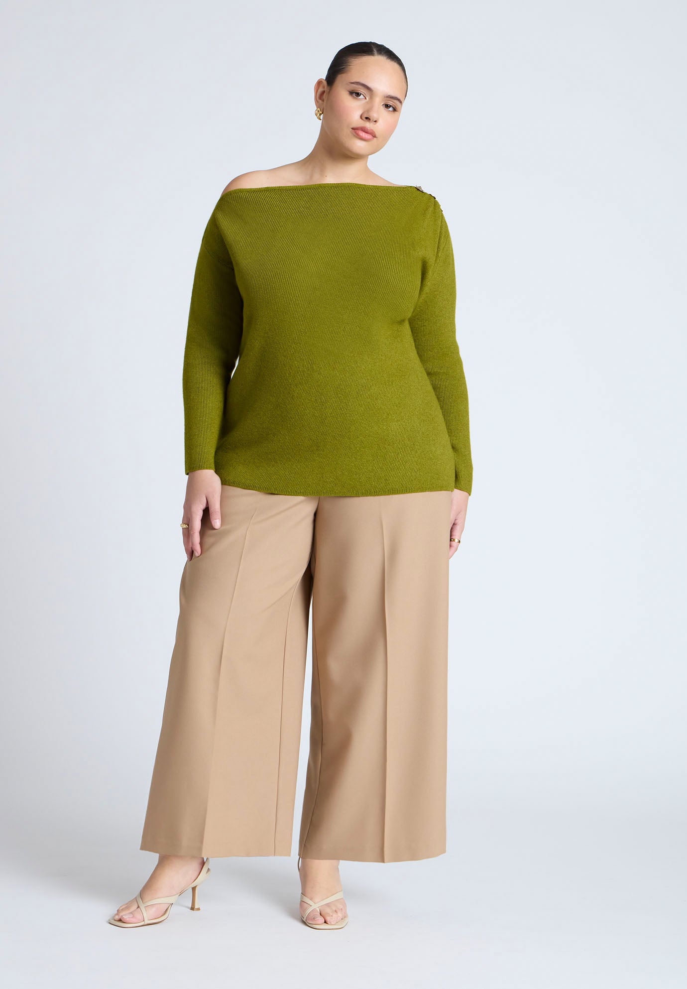 Asym Sweater With Hardware Detail image number 2