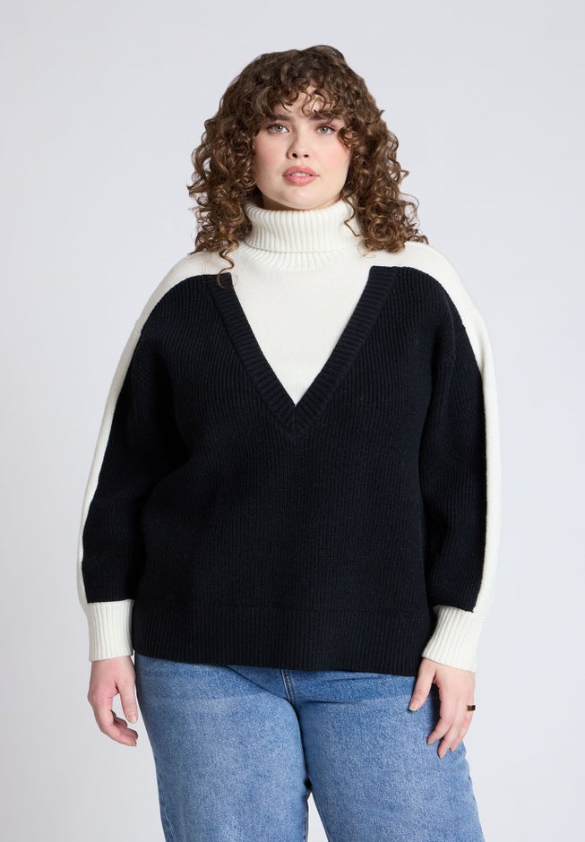 Mixed Knit Turtleneck image number null