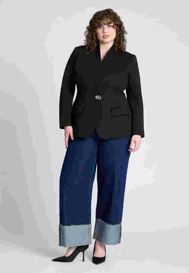 Hourglass Blazer With Gold Button image number 2
