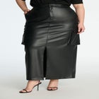 Maxi Cargo Faux Leather Skirt image number null