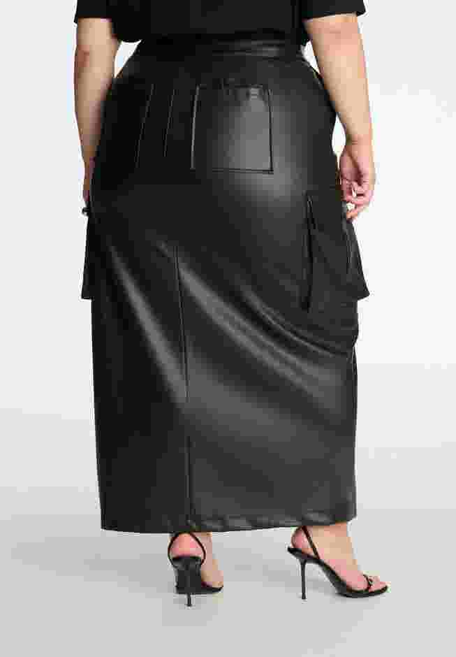 Maxi Cargo Faux Leather Skirt image number 2