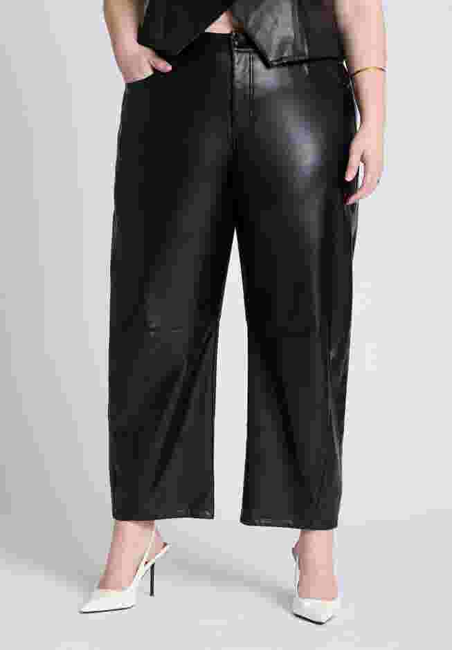 Faux Leather Barrel Leg Pant image number 1