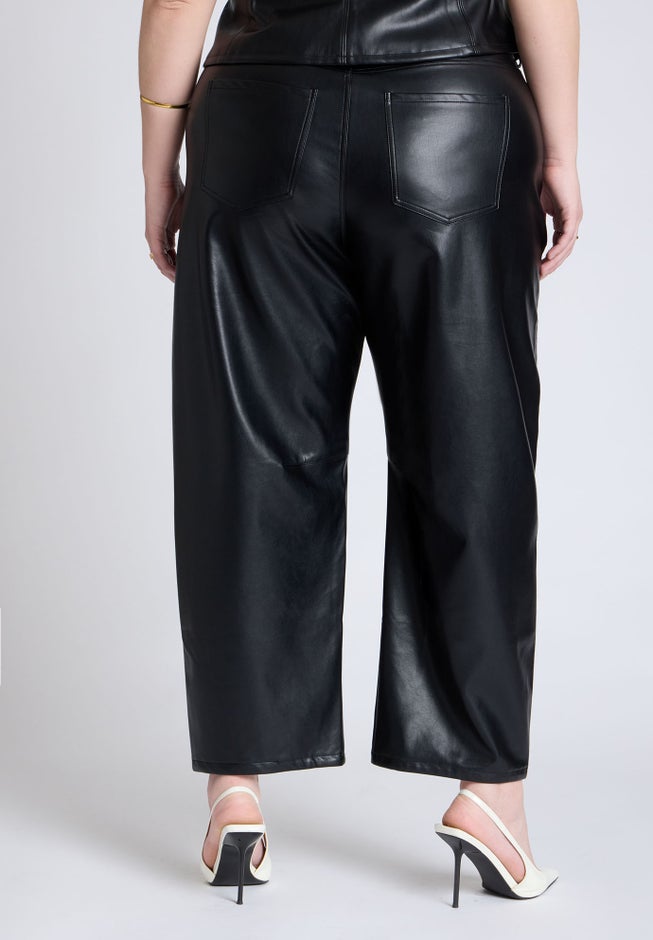 Faux Leather Barrel Leg Pant image number 2