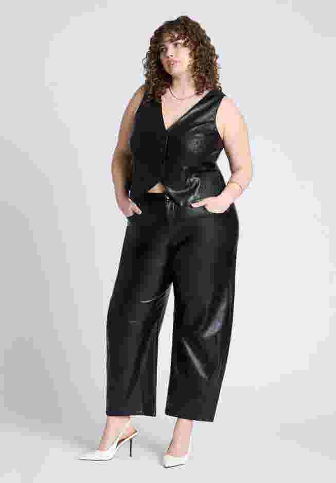 Faux Leather Barrel Leg Pant image number 0