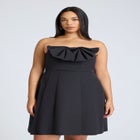 ELOQUII x kate spade new york Bow Detail Flare Mini Dress image number null