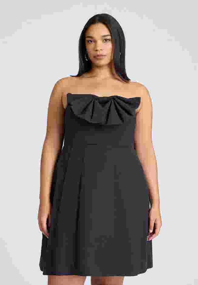 ELOQUII x kate spade new york Bow Detail Flare Mini Dress image number 3